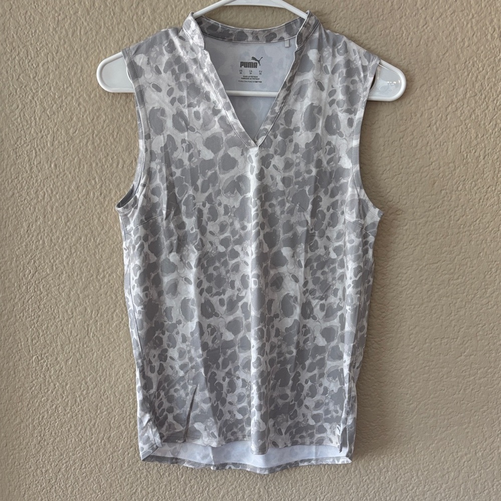 Puma Golf Tank “Cloudspun” grey animal print size XS